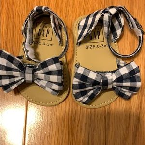 Never worn gingham baby sandals